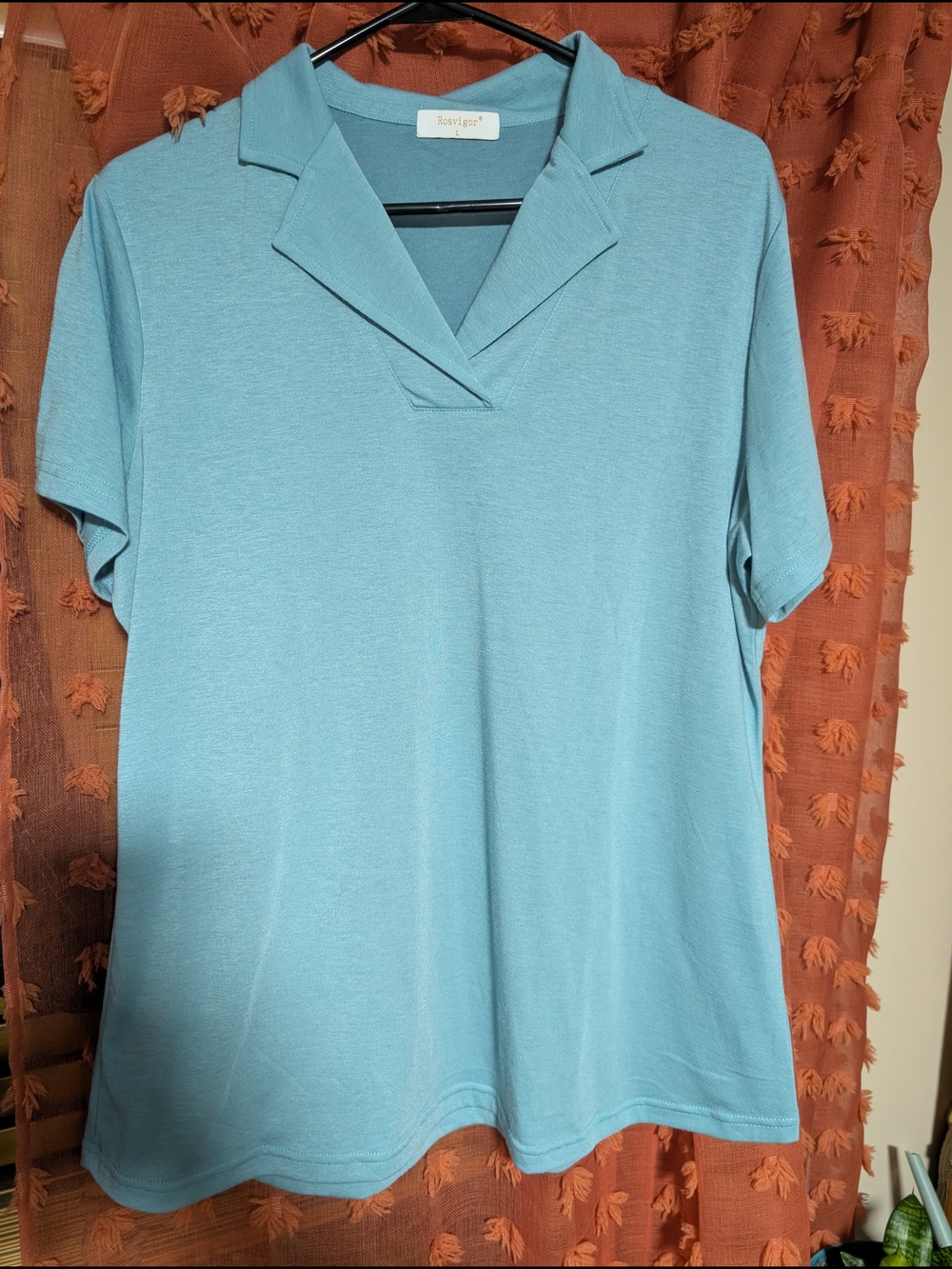 Everly Short-Sleeve Polo Top — Sky Blue
